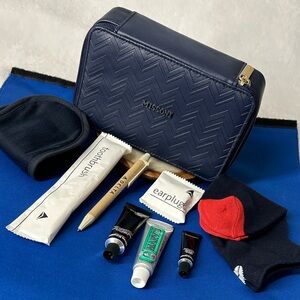 🖤NEW🔺Missoni Navy blue faux leather  Travel Set